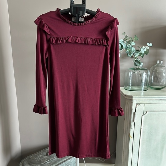Philosophy Dresses & Skirts - Philosophy NWT Burgundy Ruffle Long Sleeve Dress